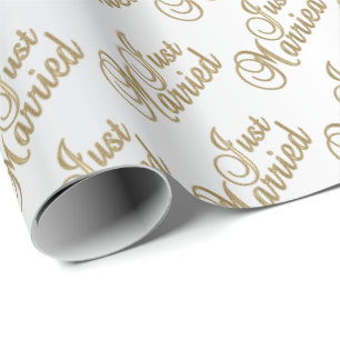 Gewoon gehuwd Gold Script   Weddenschap Cadeaupapier