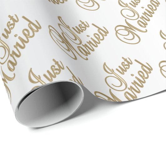 Gewoon gehuwd Gold Script | Weddenschap Cadeaupapier (Rol Hoek)
