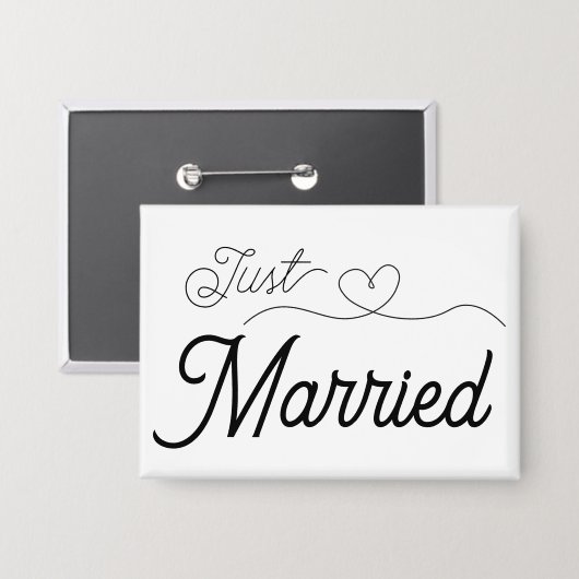 Gewoon gehuwd hart button (Voorkant / Achterkant)