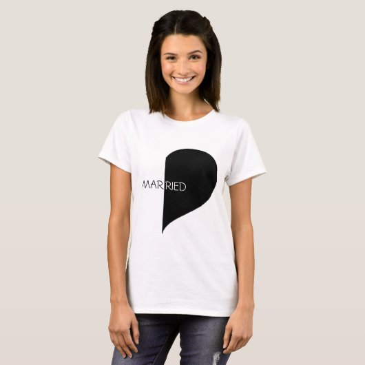 (Gewoon) Gehuwd hart half Shirt (Voorkant volledig)