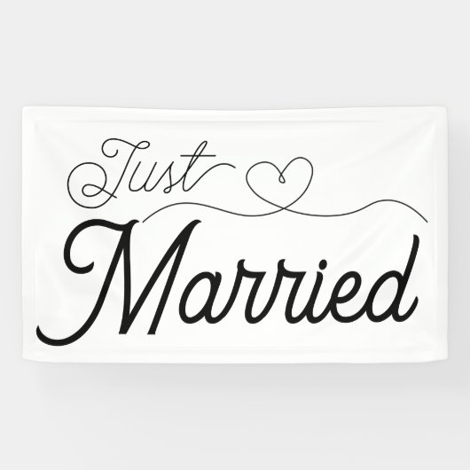 Gewoon gehuwd hart spandoek (Horizontaal)