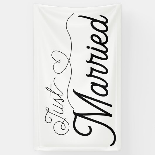 Gewoon gehuwd hart spandoek (Verticaal)