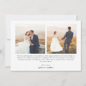 Gewoon gehuwd heetsscript bruiloft multi-foto aankondiging (Achterkant)