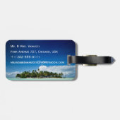 Gewoon gehuwd huwelijksreis bagagelabel eiland (Achterkant horizontaal)