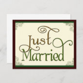 Gewoon gehuwd in drainige leuke lettertypen aankondiging (Voorkant / Achterkant)