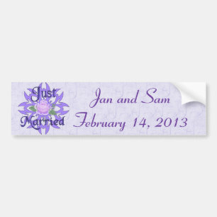 Gewoon gehuwd lavender Roos Bumpersticker