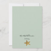 Gewoon gehuwd met Elegant Faux Gold Starfish Mint  Aankondiging (Achterkant)