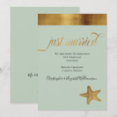 Gewoon gehuwd met Elegant Faux Gold Starfish Mint  Aankondiging (Voorkant / Achterkant)