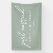 Gewoon gehuwd met legant calligrafie als bruiloft spandoek (Verticaal)