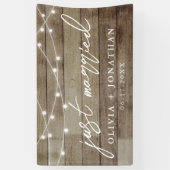 Gewoon gehuwd met legante kalligrafie Rustic Weddi Spandoek (Verticaal)