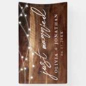 Gewoon gehuwd met legante kalligrafie Rustic Weddi Spandoek (Verticaal)