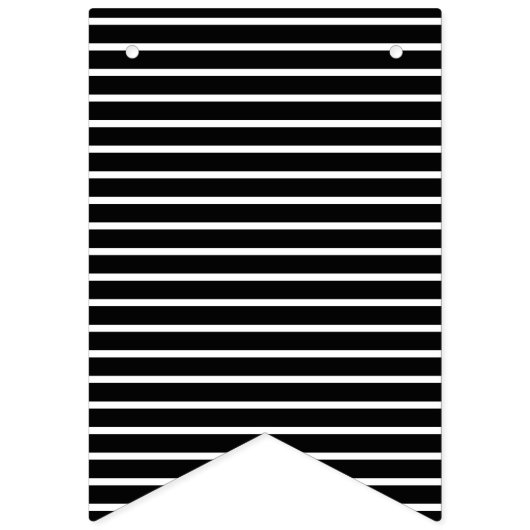 Gewoon gehuwd met zwarte en witte bruiloft vlaggetjes (Tweede vlag)