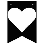 Gewoon gehuwd met zwarte en witte bruiloft vlaggetjes (Eerste vlag)