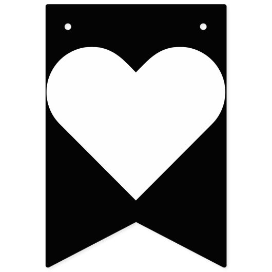 Gewoon gehuwd met zwarte en witte bruiloft vlaggetjes (Eerste vlag)