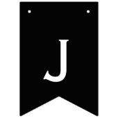 Gewoon gehuwd met zwarte en witte bruiloft vlaggetjes (Derde vlag)