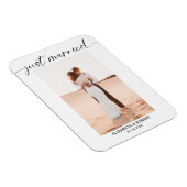 Gewoon gehuwd modern script Foto Minimal Weddensch Magneet (Rechterzijde)