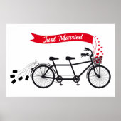 Gewoon gehuwd poster, trouwtandem fiets poster (Voorkant)