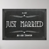 Gewoon gehuwd poster voor deco bruiloft (Voorkant)