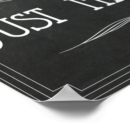 Gewoon gehuwd poster voor deco bruiloft (Hoek)