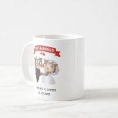 Gewoon gehuwd rond de bruiloft koffiemok (Voorkant links)