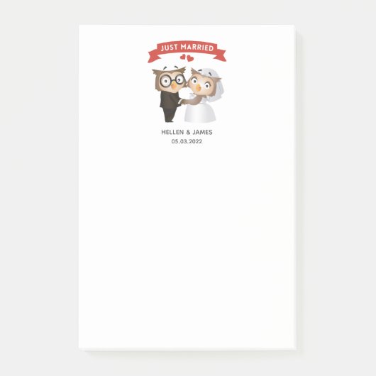 Gewoon gehuwd rond de bruiloft post-it® notes (Voorkant)