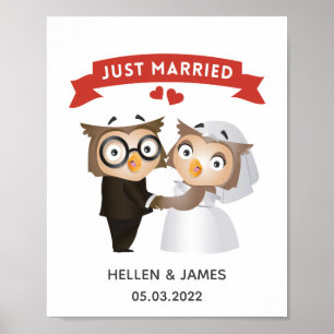 Gewoon gehuwd rond de bruiloft poster