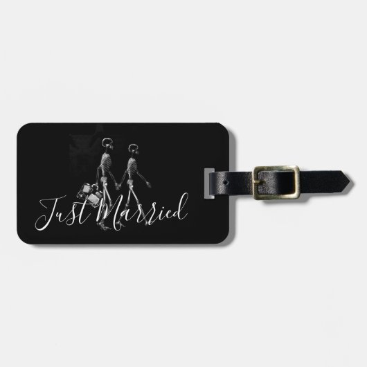 Gewoon gehuwd röntgenskelet Honeymoon Couple Bagagelabel (Voorkant horizontaal)