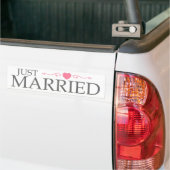 Gewoon gehuwd (roze hartrol) bumpersticker (Op Truck)