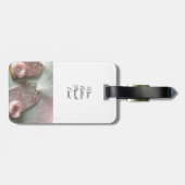 Gewoon gehuwd roze organza en netwerk bagagelabel (Achterkant horizontaal)