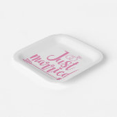 Gewoon gehuwd roze papieren bordje (Gebogen)