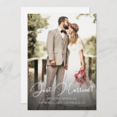 Gewoon gehuwd script en foto's optioneel ontvangen kaart (Voorkant / Achterkant)