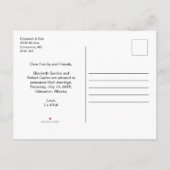 Gewoon gehuwd script foto minimalistisch legante a aankondigingskaart (Achterkant)