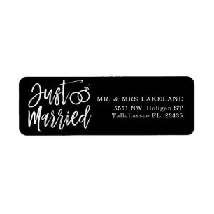 Gewoon gehuwd script   Gepersonaliseerd zwart Etiket