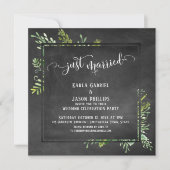 Gewoon gehuwd Script Greenery Bouquet op Chalkboar Kaart (Voorkant)