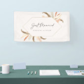 Gewoon gehuwd teken van de bruiloft van de autoban spandoek (Beurs)