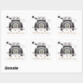 Gewoon gehuwd tin kan weduwsticker zijn vierkante sticker (Vel)