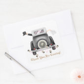 Gewoon gehuwd tin kan weduwsticker zijn vierkante sticker (Envelop)