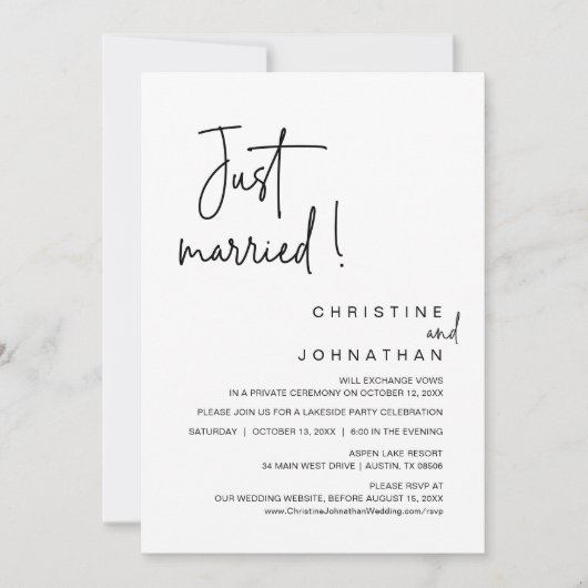 Gewoon gehuwd, weddenschap uitnodigen kaart (Voorkant)