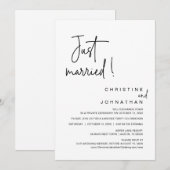 Gewoon gehuwd, weddenschap uitnodigen kaart (Voorkant / Achterkant)