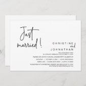 Gewoon gehuwd, weddenschap uitnodigen kaart (Voorkant / Achterkant)