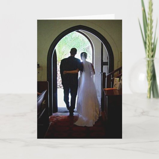 Gewoon gehuwd Wenskaart van een overblijfskerk Kaart (Voorkant)