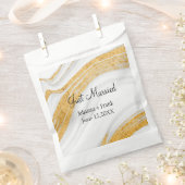 Gewoon gehuwd wit en goudgeit bedankzakje (Geknipt)