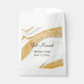 Gewoon gehuwd wit en goudgeit bedankzakje (Voorkant)