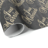 Gewoon gehuwd - zwart karton - huwelijk cadeaupapier (Rol Hoek)