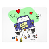 Gewoon gehuwde auto foto afdruk (Voorkant)