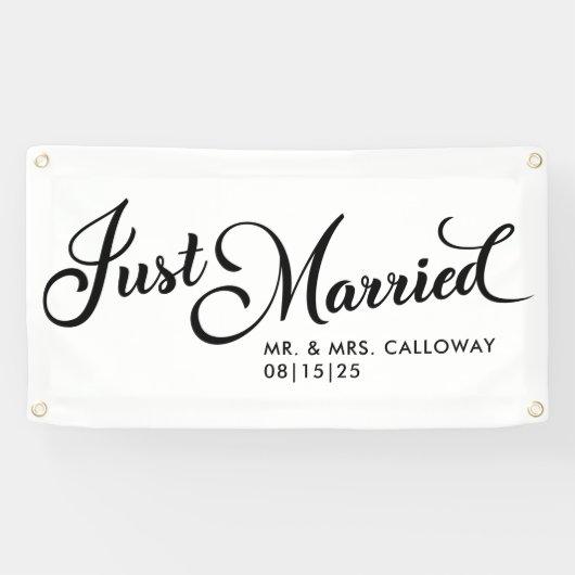 Gewoon gehuwde autobanner spandoek (Horizontaal)