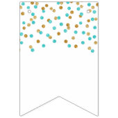 Gewoon gehuwde banner Light Blue Gold Confetti (Tweede vlag)