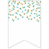Gewoon gehuwde banner Light Blue Gold Confetti (Eerste vlag)