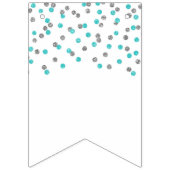 Gewoon gehuwde banner Light Blue Silver Confetti (Tweede vlag)