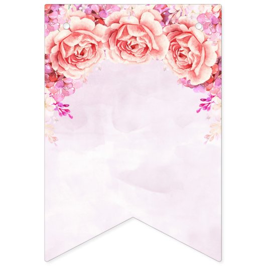 Gewoon gehuwde banners Paarse Waterverf bloemen (Tweede vlag)